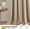 Beige Blackout Curtains for Bedroom Living Room 63 Inches Long 2 Panels