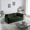 Modern Fabric Loveseat Sofa Couch for Living Room, Upholstered Large Size Deep Seat 2-Seat Sofa with 4 Pillows ,Green Chenille