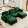 Modular Sectional U Shaped Couch With Ottoman,Premium Chenille Fabric,With 2 Throw Pillows, High-Density Foam Quilted Pleated Design,Easy Install