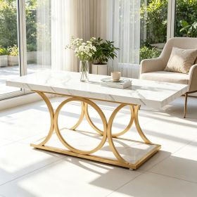 Modern Coffee Table with Easy to Clean and Waterproof Melamine for Living Room
