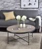 Bage Weathered Gray Oak & Metal Finish Coffee Table