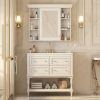 36'' Bathroom Vanity with Medicine Cabinet, Modern Mirror Cabinet with Adjustable Shelf, Bathroom Storage Cabinet with 4 Drawers