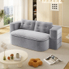 78.7" Modern 2-in-1 Foldable Sofa with Functional Blanket and 2 Soft Pillows,Comfortable Plush Corduroy Fabric Sofa, Convertible Sleeper Sofa Bed