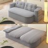 78.7" Modern 2-in-1 Foldable Sofa with Functional Blanket and 2 Soft Pillows,Comfortable Plush Corduroy Fabric Sofa, Convertible Sleeper Sofa Bed
