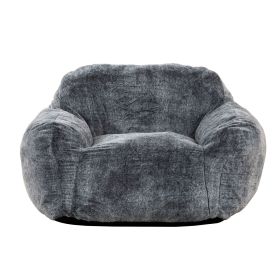 Soft Memory Foam Bean Bag Sofa Chair with Armrest, Modern Living Room Bean Bag, Blue Gray