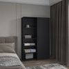 Eco High One Door Freestanding Armoire With Hanging Rod And Interior Shelves, Compact Bedroom Wardrobe, Black