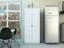 Chad Pantry Double Door Cabinet, Five Shelves,Three Interior Door Shelves