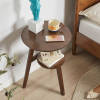 100% Solid Wood 2-Tier Side Table Sofa Side Table Living Room End Table Bedside Table,Solid Wood Round End Table