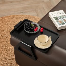 Acacia Wood Arm Table (15.35" D x 9.8" W x 5.7" H), Couch Arm Tray for TV Dinners, Remote, Foldable Armrest Organizer