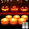 LED Flameless Jack-O-Lanterns, Blinking Battery Operated Lights with Remote Control and Timer