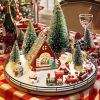 Christmas Town Village Sets Wood Lazy  Centerpiece Decor 12 PCS