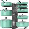 Pots and Pans Organizer under Cabinet, 8 Tier Pot Organizers Rack Expandable 11.65" to 19.02" Height with 3 DIY Methods
