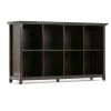 Amherst 57 inch Wide Solid Wood 8 Cube Storage Sofa Table in Hickory Brown