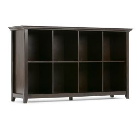 Amherst 57 inch Wide Solid Wood 8 Cube Storage Sofa Table in Hickory Brown