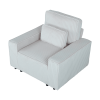 Corduroy Upholstered Armchair with Throw Pillow Ã¢â‚¬â€œ Soft Single-Seat Lounge Chair for Cozy Corners, Plush Comfort