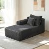 37.5-inch left chaise longue with plush Grey velvet, cup holder, flexible matching, mainly for living room use.