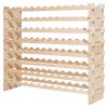 96 Bottle Stackable Modular Wine Rack, 8-Tier Wine Bottle Holder,Solid Wood Floor Freestanding Wine Storage Rack For Pinot Noir bottles,For Kitchen