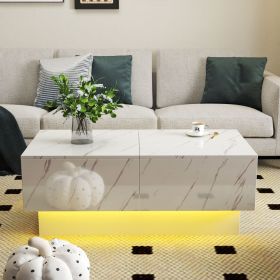 Coffee Table with Sliding Tabletop, Center Table with Hidden Storage Compartment, Extendable Table for Living Room