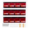 Wall Mounted Storage Bins, 12 Plastic Bins & 3 Metal Rails, Plastic Hanging Stackable Storage Bin for Screws, Nuts, Bolts, Nails