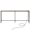 Narrow Console Table, 70.9" Behind Couch Table with Power Outlets, 1-Tier Long Entryway Table, Narrow Sofa Table with Metal Frame and Charge Station