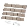 Faux Stone Landscape Edging 46.8 x 3.9 in Realistic Lawn Edging, Flexible Brick-Sized Garden Edging Border with Anchoring Spikes, Fade-Resistant Yard