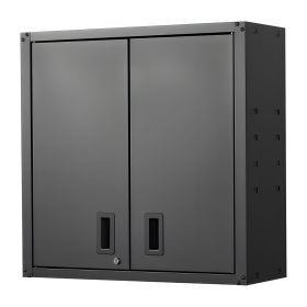 Metal Wall Cabinet, 30W x 12.2D x 30H Inch, Steel Floating Hanging Storage Cabinet with Locking Doors and Adjustable Shelf for Garage, Basement