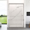 44"-48"W*72" H Semi-Frameless Double Sliding Shower Door, Bypass Shower Door, 1/4" (6mm) Thick SGCC Tempered Glass Door, Chrome