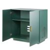Cat Litter Box Enclosure, 31.5 in Hidden Litter Box Cabinet, Wooden Indoor Cat Washroom with Ventilated Holes, Double-Door Kitty Pet House Furniture
