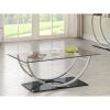 Amelia Chrome Rectangular U-Shaped Glass Top Coffee Table