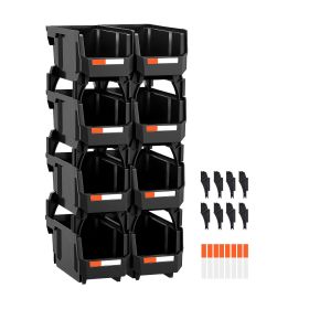 Plastic Stackable Storage Bins, 10.9 x 5.5 x 5.1 inch (8 Pack), Plastic Containers for Organizing and Storage Bins for Closet, Garage, Small Parts
