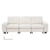 100-Inch Modular 3-Seater Sofa Ã¢â‚¬â€œ Comfy Couch with Deep Seats & Hidden Storage, Modern Design for Living Room, Apartment, or Office, White