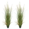 Artificial Grass Plant, 2 Pack 59 inch Faux Reed Flower Grass in Pot