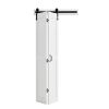 Bifold Barn Door, 36" x 84", MDF Bi-Fold Sliding Closet Doors, Hardware Kit Included, H-Frame Space-Saving Design, Need to Assemble, for Bedroom