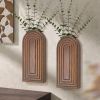 Pine Wood Set of 2 Wall Vases for Indoor Plants & Flowers Ã¢â‚¬â€œ Farmhouse Wall Art for Living Room