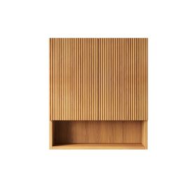 TOBI 26" Wall-Mounted Striped Bathroom Cabinet, with Doors, Shelf and Open Storage Compartment Over The Toilet Storage Cabinet for Bathroom, Kitchen