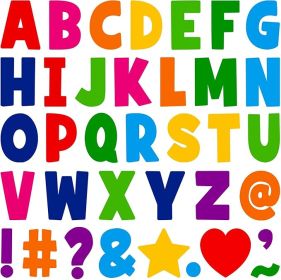108 PCS Letter Stickers Large 4 Inch Bulletin Board Letters 12 Sheets Vinyl Self Adhesive Alphabet Stickers for Bulletin Board Education Poster Board