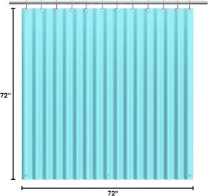 Aqua Shower Curtain Liner 72x72, PEVA Waterproof Bath Curtain, No Chemical Smell, 3 Weighted Magnets, Durable with Rustproof Metal Grommets
