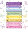 Inspirational Girl Wooden Wall Decor Rainbow Butterfly Girls Motivational Wall Art Room Decor Wooden Hanging Sign Decorations for Bedroom Nursery Clas