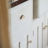 6 Pack Sunflower Polished Brass Kitchen Cabinet Knobs 1-1/5 Inch Round Dresser Drawer Knob Bright Gold Furniture Hardware Shiny Brass Pulls for Closet