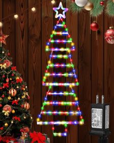 (Upgraded) Christmas Decorations, Christmas Lights, 184 LED Lighted Santa Ladder with Star Topper
