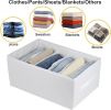 Extra Large Clothes Closet Organizer 6 Compartments for Jean Sweater Sheets to Shirt - Divided Clothing Storage Boxes for Closet, Wordrobe, Bedroom