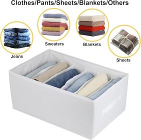 Extra Large Clothes Closet Organizer 6 Compartments for Jean Sweater Sheets to Shirt - Divided Clothing Storage Boxes for Closet, Wordrobe, Bedroom