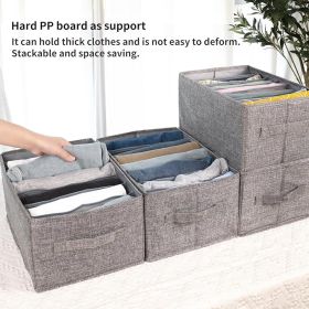 4pcs Wardrobe Clothes Organizer with Board Closet Organizers and Storage 7 Grids Divider Organizers Washable Compartment Storage Bins for Jeans T-shir