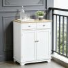 Kitchen Storage Cabinet, Sideboard Floor Cupboard with Wood Top