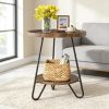Chic Coffee Table,Round Sofa Table, 2-Tier Accent Table