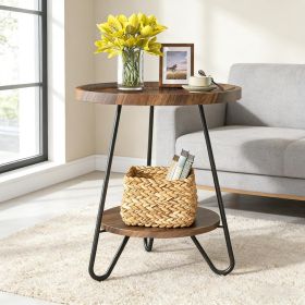 Chic Coffee Table,Round Sofa Table, 2-Tier Accent Table