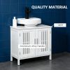 White Bathroom Under Sink Cabinet Vanity Unit with Adjustable Shelf Space Saver