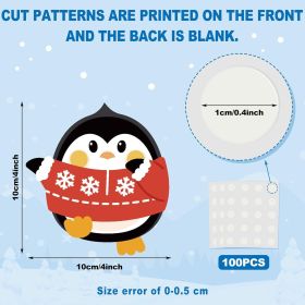 60 Pcs Winter Penguin Cutouts Christmas Snowman Snowflake Cutouts for Bulletin Board Classroom Decoration School Classroom Supplies for Birthday Party