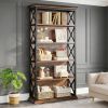Bookshelf, BEtagere Metal and Wooden Bookcase for Home Office