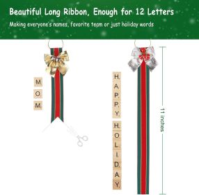 Christmas Ornaments Tree Decorations Personalized Crafts for Girls Adults Kids Kit DIY Ribbon Letter Tiles Bells Rustic Stockings Name Tags Hanging Xm